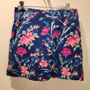 Lady Hagen Floral Print Mini Skirt in Blue and Pink Size 0